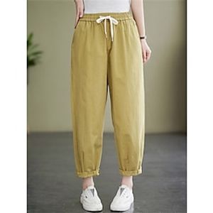 Dames Broeken Harembroek Volledige lengte Modieus Klassieke Stijl Straat Dagelijks Zwart Geel M L Herfst Winter Lightinthebox