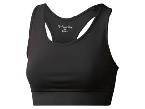 CRIVIT Dames sport-BH, medium-level, met racerback (S (36/38), Zwart)