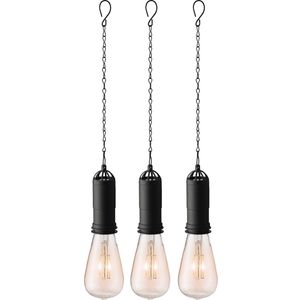 3x stuks oranje solar tuinverlichting hanglampen kunststof 20 cm