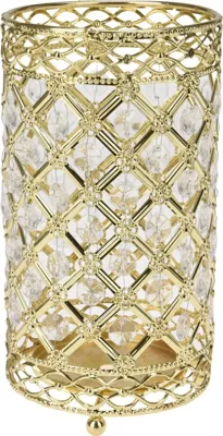 Lantaarn metaal deco 11x20cm goud