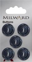 Milward Knoop Donkerblauw Glans Met Opstaande Rand 17mm (5 stuks)