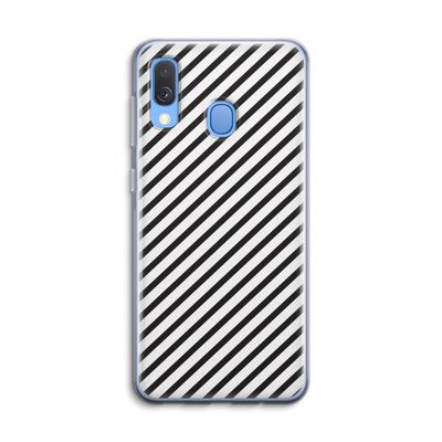 Strepen zwart-wit: Samsung Galaxy A40 Transparant Hoesje