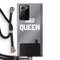 Queen zwart: Samsung Galaxy Note 20 Ultra / Note 20 Ultra 5G Transparant Hoesje met koord