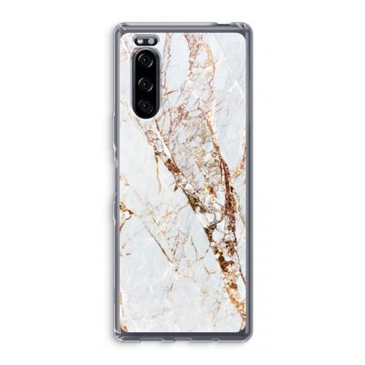 Goud marmer: Sony Xperia 5 Transparant Hoesje