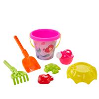 Strand/zandbak speelgoed set - emmer/schepjes met vormpjes - plastic - peuter/kind - zeemeermin - thumbnail