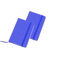 Set van 8x stuks notitieblokje harde kaft blauw 9 x 14 cm