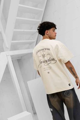 Jorcustom Handscript Loose Fit T-Shirt Heren Gebroken Wit - Maat L - Kleur: Gebroken Wit | Soccerfanshop