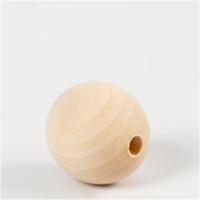 Creativ Company Houten kraal, d 30 mm, gatgrootte 5 mm, 4 stuk/ 1 doos