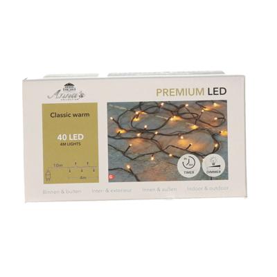 Kerstverlichting premium - 40 led lampjes - warm wit - 400 cm - lichtsnoer