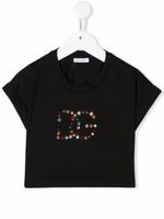 Dolce & Gabbana Kids t-shirt à logo strassé - Noir