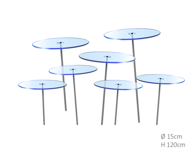 7 stuks! Zonnevangers Blauw medium 120x15 cm Cazador Del Sol - Cazador del sol