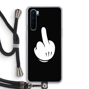 Middle finger black: OnePlus Nord Transparant Hoesje met koord