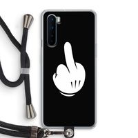 Middle finger black: OnePlus Nord Transparant Hoesje met koord