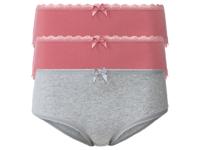 esmara 3 dames hipsters (grijs/roze, XS (32/34))