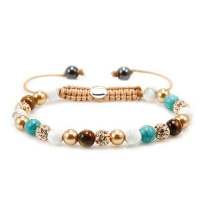 Karma Armband Spiral Ibiza Gold Rose Crystal