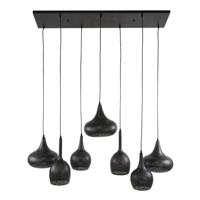 Giga Meubel - Hanglamp 4+3-Lichts - Metaal Zwart - 120x60x150cm - thumbnail