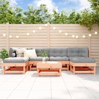 7-delige Loungeset met kussens massief douglashout