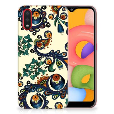 Siliconen Hoesje Samsung Galaxy A01 Barok Flower