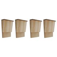 Vleermuizenkasten 4 st 22x12x34 cm hout