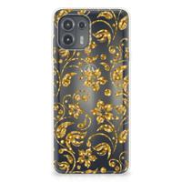 Motorola Edge 20 Lite | TPU Case | Gouden Bloemen