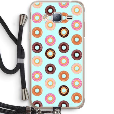 Donuts: Samsung Galaxy J3 (2016) Transparant Hoesje met koord