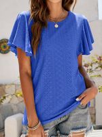 Casual Loose Crew Neck Plain Shirt - thumbnail