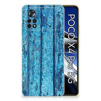 Xiaomi Poco X4 Pro 5G Bumper Hoesje Wood Blue