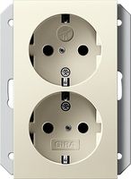 GIRA Wandcontactdoos 2V RA KB 1DS Creme 55 845335