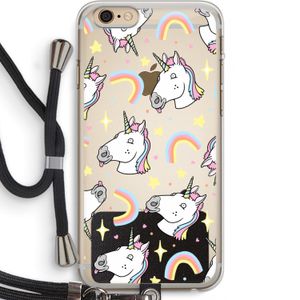 Rainbow Unicorn: iPhone 6 PLUS / 6S PLUS Transparant Hoesje met koord