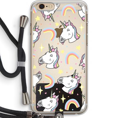 Rainbow Unicorn: iPhone 6 PLUS / 6S PLUS Transparant Hoesje met koord