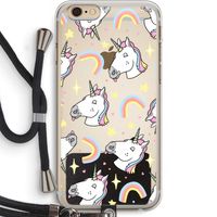 Rainbow Unicorn: iPhone 6 PLUS / 6S PLUS Transparant Hoesje met koord