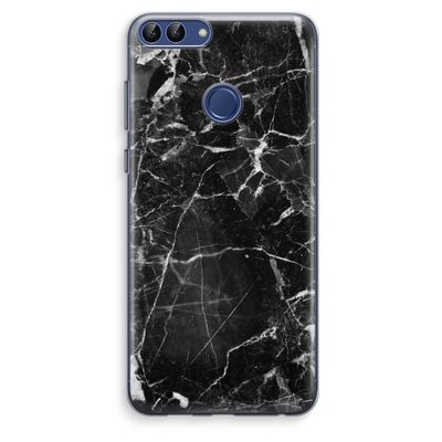 Zwart Marmer 2: Huawei P Smart (2018) Transparant Hoesje