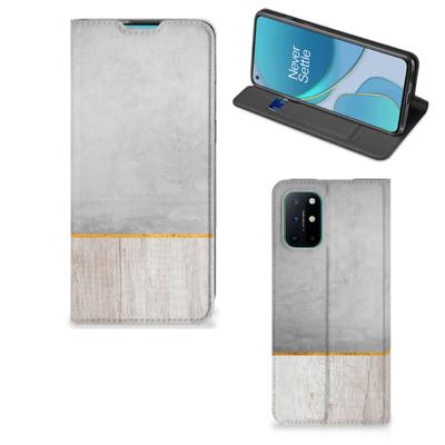 OnePlus 8T Book | Wallet Case | Wood Concrete