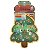 Kleurboek Kerstboom 20 Pagina's 30 Cm Met Stickers
