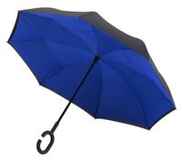 IMPLIVA Inside Out Zwart, Blauw Glasvezel Polyester Volledig formaat Paraplu - thumbnail
