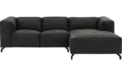 Goossens Bank Calvin grijs, micro leer, 2-zits, modern design