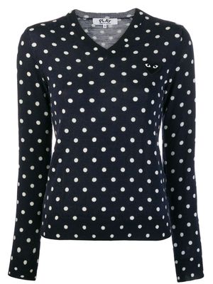 Comme Des Garçons Play polka-dot knit sweater - Bleu