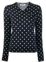 Comme Des Garçons Play polka-dot knit sweater - Bleu - thumbnail