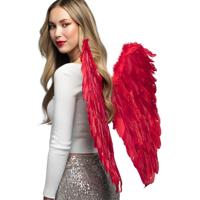 Carnaval/halloween verkleed engelen Gabriel vleugels - rood - 65 cm - dames