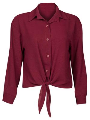 Blouse Geknoopt Bordeaux