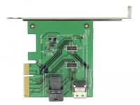 DeLOCK PCI Express x4 Card U.2 NVMe naar 1 x internal SFF-8654 4i + 1 x internal SFF-8643 - Low Profile Form Factor adapter