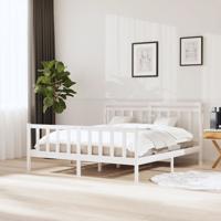 Bedframe massief hout wit 180x200 cm