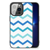 iPhone 13 Pro Back Case Zigzag Blauw