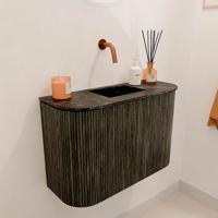 Toiletmeubel Mondiaz Joya Dlux | 63.2 cm | Meubelkleur Shadow | Faye wastafel Lava Wasbak Midden | Zonder kraangat(en) Toiletmeubel Mondiaz Joya Dlux | 63.2 cm | Meubelkleur Shadow | Faye wastafel Lava Wasbak Midden | Zonder kraangat(en)
