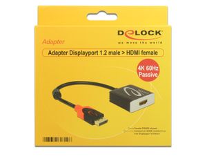 DeLOCK 0.2m, Displayport/HDMI 0.2m DisplayPort HDMI Zwart