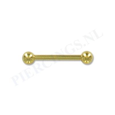 Barbell goud kleur 14 mm