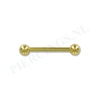 Barbell goud kleur 14 mm