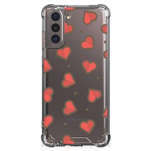 Samsung Galaxy S21 Doorzichtige Silicone Hoesje Hearts