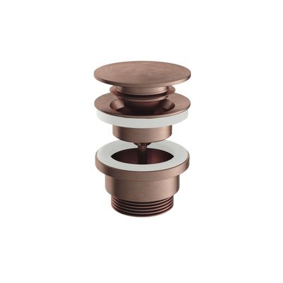 Hotbath Plug Archie Clickplug Schroef Rond Geborsteld Koper PVD