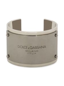 Dolce & Gabbana bracelet à plaque logo - Argent